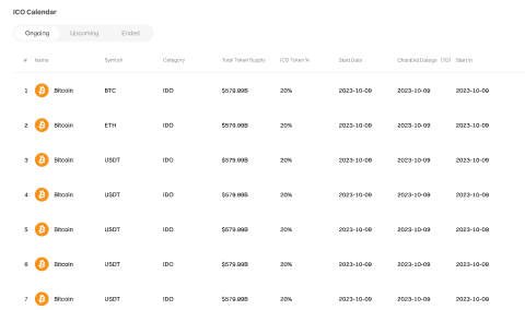 ICO calendar